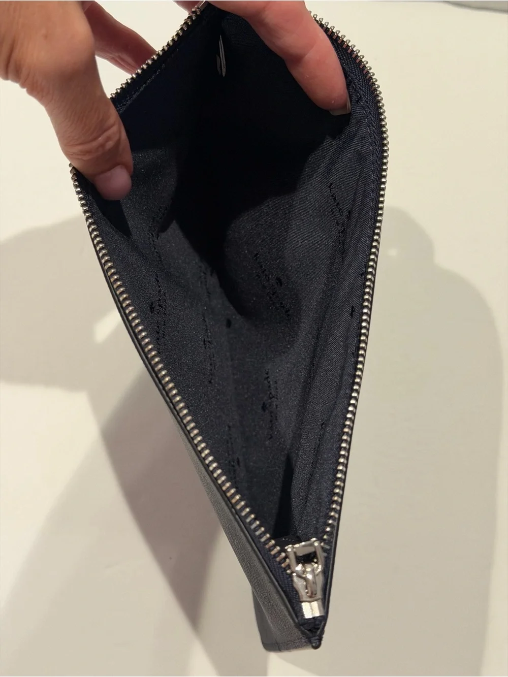 Kate Spade dark navy Saffiano Leather Zip Pouch clutch wallet